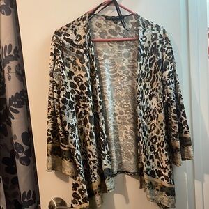 Leopard Print Open Front Cardigan